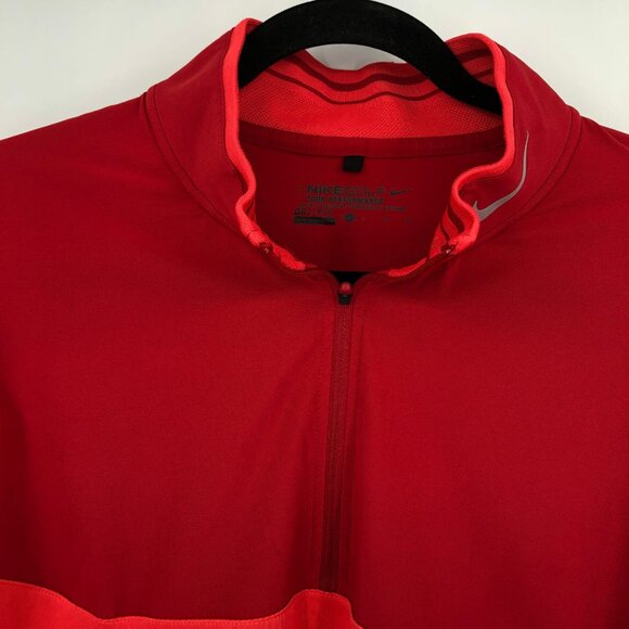 Nike Red Quarter Zip Lightweight Jacket | Men's Size L - Picture 4 of 6
